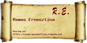 Remes Ernesztina névjegykártya